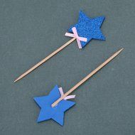 Whitelotous 10pcs Star Cake Inserted Card Decor Dessert Muffin Cupcake Toppers for Picnic Wedding Baby Shower... N11