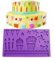 Lesirit Silicone Printing Cake Decorating Mold, 7.48&quot; by 4.84&quot; (Red) N8