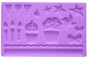 Lesirit Silicone Printing Cake Decorating Mold, 7.48&quot; by 4.84&quot; (Red) N9