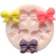 Funshowcase Sugarcraft 3 Holes Bows Ribbons Silicone Mold for Cake Decoration, Cupcake Decorate, Polymer Clay,...