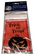 3 Packs of 40pcs (Total 120 Bags) Clear Halloween Random Style Flat Cello/Cellophane/Loot Treat Zip Seal bags... N4