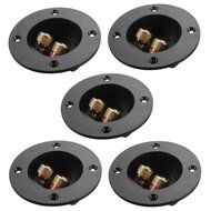 PIXNOR 5pcs DIY Home Car Stereo 2-Way Speaker Box Terminal Binding Post Round Spring Cup Connectors Subwoofer...