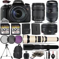 Canon EOS Rebel T6s DSLR Camera + Canon 18-135mm STM Lens + Canon 50mm 1.8 Lens + Tamron 70-300mm Di LD Macro...