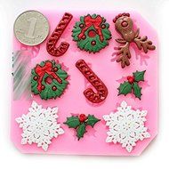 Anyana Molde de silicona de Creative pastel navidad que adorna el molde fondnt DIY N5