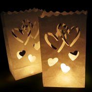 Luminary Lantern Bags - 20 Gorgeous Flame Resistant Lighting Bag with BIg Heart Design | Extremely Safe Durable...