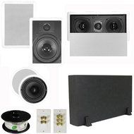 Theater Solutions 5.1 Home Theater 8" and 6.5" Speakers, Center, 8" Powered Sub and More TS6C8WL51SET1