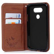 LG G5 Case,LG H868 Case - Wallet Folio Flip Magnetic Smart Closure Embossed Butterflies PU Leather Case with Stand... N55