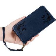 LG G5 Case,LG H868 Case - Wallet Folio Flip Magnetic Smart Closure Embossed Butterflies PU Leather Case with Stand... N56