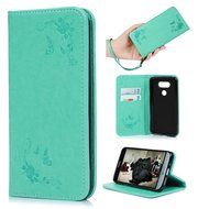 LG G5 Case,LG H868 Case - Wallet Folio Flip Magnetic Smart Closure Embossed Butterflies PU Leather Case with Stand... N60