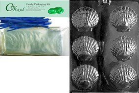 Cybrtrayd N003 Fancy Shells Chocolate/Candy Mold with Exclusive Cybrtrayd Copyrighted Chocolate Molding Instructions