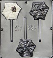 Spider on Web Lollipop Chocolate Candy Mold Halloween