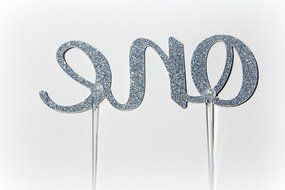 Handmade 1st First Birthday Cake Topper Decoration - One - Made in USA with Double Sided Silver Glitter Stock N2