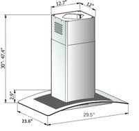 Hood Stove - 30" Range Hood Kitchen Wall Mount Stainless Steel Glass Stove Vents USA Stock N2