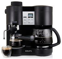 KRUPS XP1600 Coffee Maker and Espresso Machine Combination, Black N5