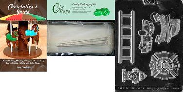 Cybrtrayd J083 Firefighter Kit Chocolate Candy Mold with Exclusive Cybrtrayd Copyrighted Chocolate Molding Instructions N3
