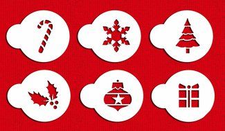 Designer Stencils C073 Holiday Cupcake and Cookie Stencil Tops, Beige/semi-transparent N2