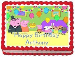 Peppa Pig Edible Frosting Sheet Cake Topper - 1/4 Sheet