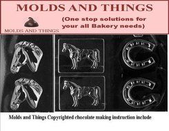 Molds and Things Horse Chocolate Candy Mold with Molds and Things &copy; Chocolate Molding Instruction -Set of 3
