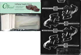 Cybrtrayd 45StK25S-K017 Pony Lolly Kids Chocolate Candy Mold with Lollipop Supply Bundle, Includes 25 Lollipop...