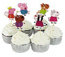 BETOP HOUSE Set of 24 Pieces Cute Peppa Pig Theme Party Decorative Cupcake Topper for Kids Birthday Party Baby...