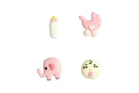 Baby Cake Decorations Assortment - Pink - 12 pack