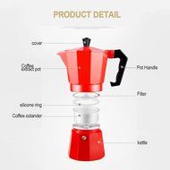Hmlai Hot Sale 240 ML Aluminum Moka Express Made in Italy 6 Cup Stovetop Espresso Maker + One Coffee Spoon (stainess... N12