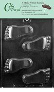 CybrTrayd B056-3BUNDLE Feet Chocolate Candy Mold with Exclusive Copyrighted Chocolate Molding Instructions