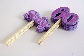 All About Details Purple Sixty Cupcake Toppers, Set of 12