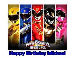 Power Rangers Megaforce Image Photo Cake Topper Sheet Personalized Custom Customized Birthday Party - 1/4 Sheet...