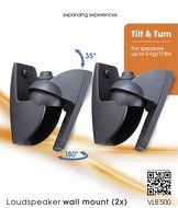 Vogel's VLB Series Loudspeaker Wall Mount (set of 2), Swiveling, VLB 200 Max 44lbs, Black N9