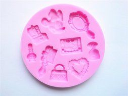 Wocuz W0126 Candy Making Molds Dress and Make up Patterned Silicone Fondant Chocolate Accessory Mold and Cake...