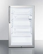 Summit SCR450L7CSS 20&quot; Commercially Approved Compact Refrigerator with 4.1 Auto Defrost Interior Light and Glass... N3