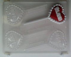 Heart w/ ruffled edge w/ TE AMO SPL046 Spanish Language Chocolate Candy Mold