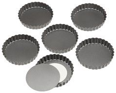 Wilton Perfect Results 4 Inch Round Tart Quiche Torte Pan Set Of 6 New 2105-6817 N2