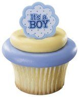 It&#039;s a Boy Blue Baby Shower Cupcake Rings (24-Pack) N3