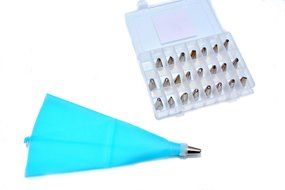 Piping Tips Cake Decorating with Silicone Pastry Bag (27-Piece) Piping Set , Chocolate Writing Pen Frosting Kit... N3