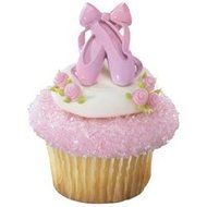 Ballerina Ballet Pink Cupcake Topper Rings - Set of 12 N2