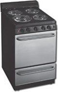 Premier ECK600BP Stainless Steel 24" Electric Range with 3 Cu. Ft. Capacity One 8" Coil Element Three 6" Coil...