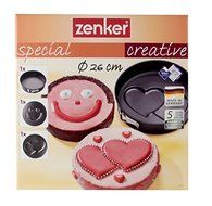 Zenker 7413 "Special Creative" Heart + Smiley Springform-Set, Black, 10.24 x 2.56" N3
