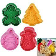 Vivian Christmas Decor Fondant Cake Pastry Plunger Cookies Cutter Mold Mould Set of 4 PCS N4