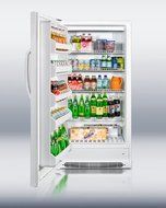 Summit R17FFLHD: Large capacity all-refrigerator with frost-free operation and fan-forced cooling; left hand door... N4