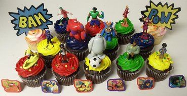 Big Hero 6 Deluxe 21 Piece Cupcake Topper Set Featuring 6 Big Hero Party Cake Rings, Soccer Ball, Bam &amp; Pow Signs... N4