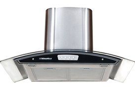 WindMax Euro Style Kitchen Wall Mount Stainless Steel Glass Range Hood Chimney Vents, 36" L