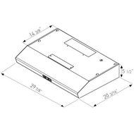 Miseno MH20330AS 400 CFM 30 Inch Wide Stainless Steel Dual Halogen Light Under C, Stainless Steel N3