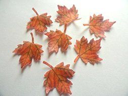 32 Fall Maple Leaf Decorative Wafer Paper Leaves&copy; Very Small 0.75" Size Cake Decorations Cupcake Toppers N2