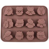 Chawoorim 12 Owls Silicone Cake Bread Chocolate Jelly Candy Baking Mould Craft Mold N10