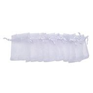 yueton Pack of 100 White Color Organza Drawstring Pouches Candy Jewelry Party Wedding Favor Bags 3.5*2.8"/9*7cm N4