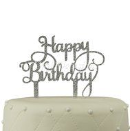 Unik Occasions Happy Birthday Acrylic Cake Topper (Gold Glitter) N5