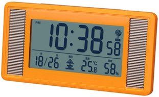 Smartek ( Sumatekku ) solar radio alarm clock digital display large screen display mat orange ML-476-YOR