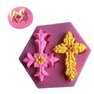 Karen Baking Cross Religious Holy Communion Christening Shape 3D Silicone Cake Mold For Cake Fondant Decorating N3